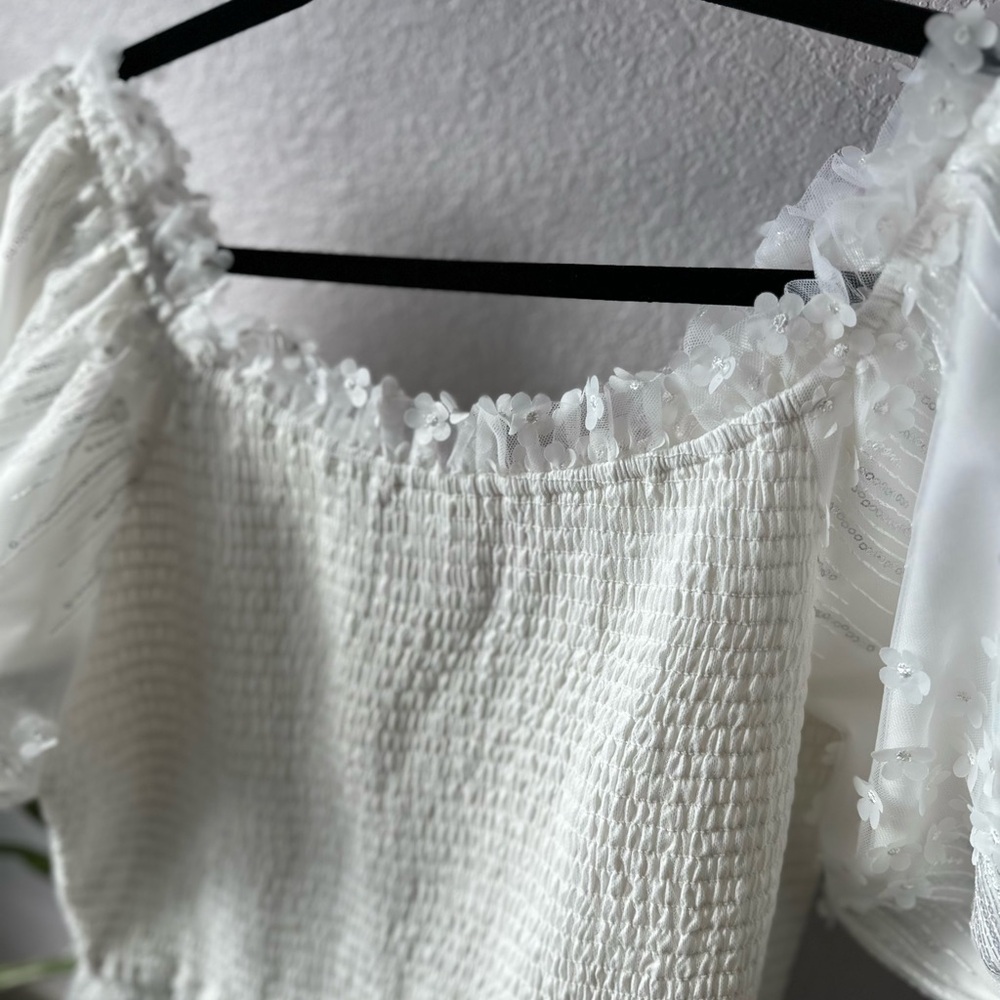 JessaKae White Floral Dress Sz XL - Picture 9 of 10